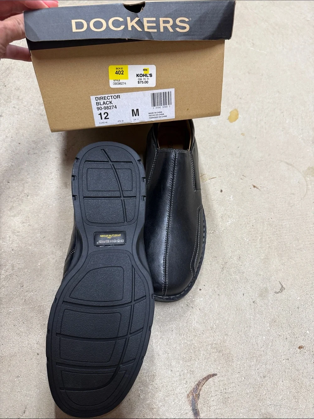 Dockers Black Leather Slip-On Loafers
